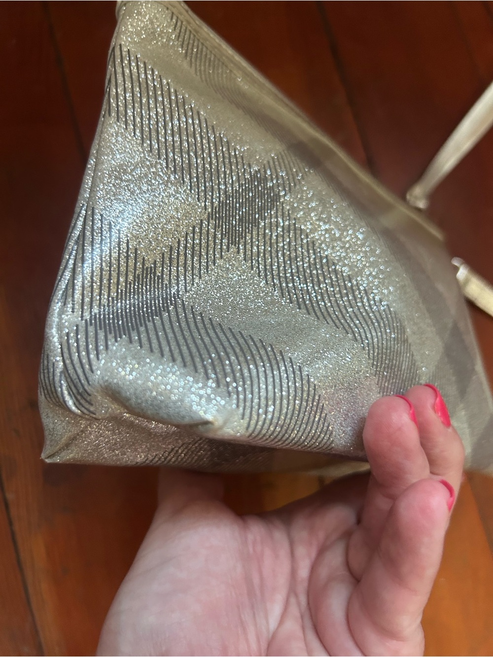 Burberry Silver Metallic Cosmetic Pouch - Picture 8 of 16